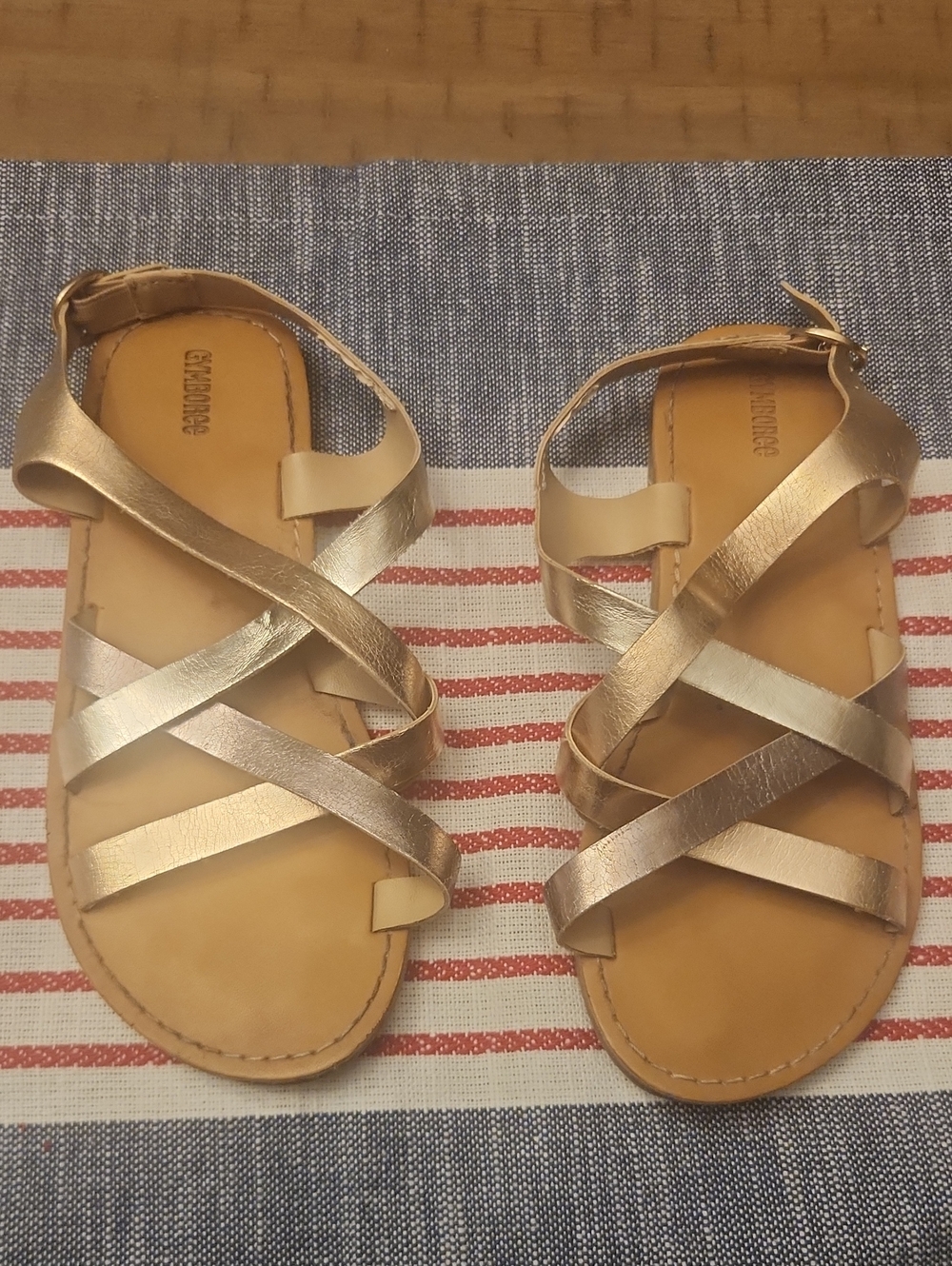 Gymboree Gold Metallic Strappy Girl's Size 13 Sandals